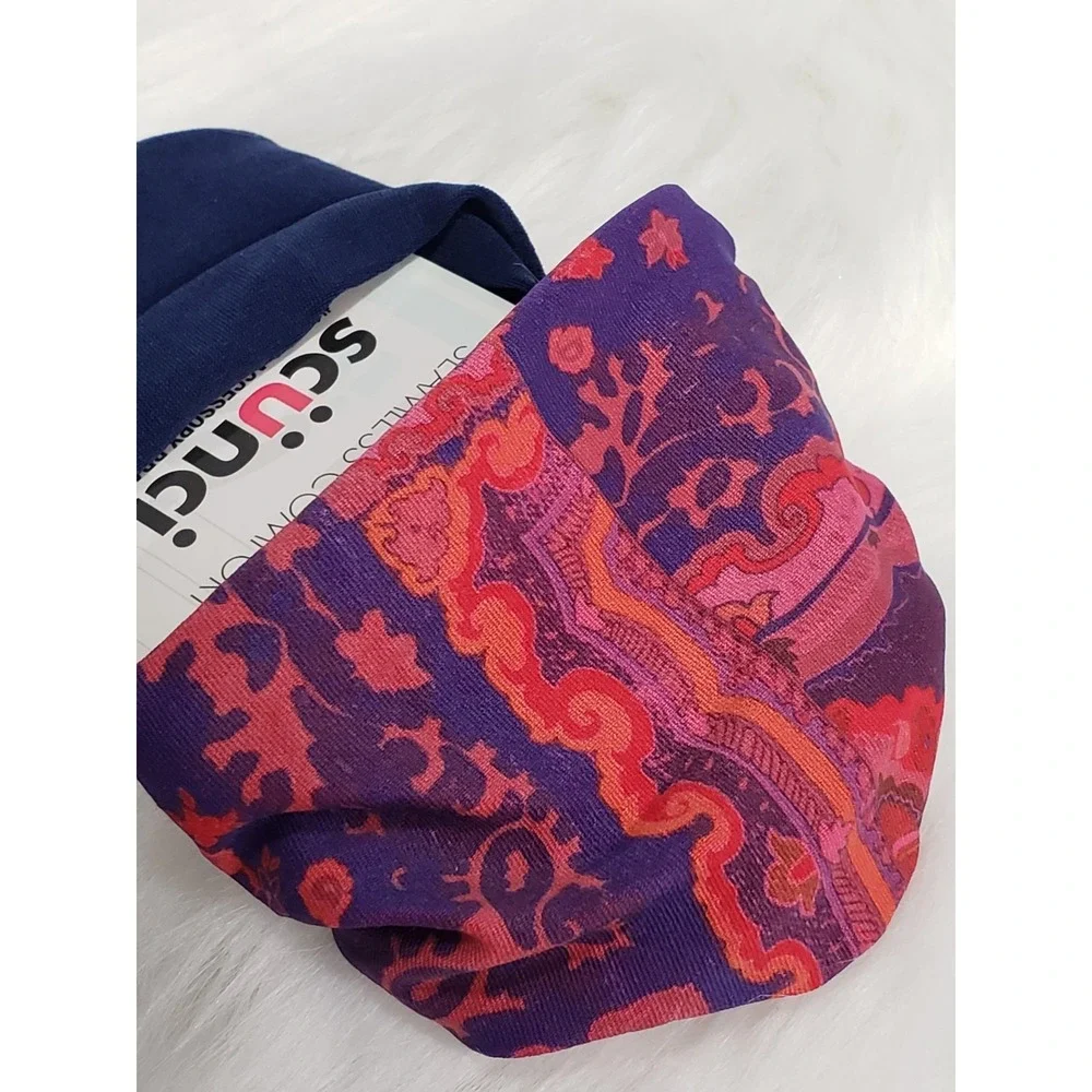 Scunci Luxe Feel Seamless Comfort Ponytailers Made Italy 2 PC navy boho hippie